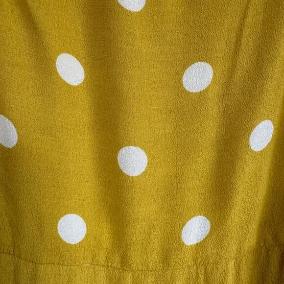 Aritzia Wilfred Isabelle Yellow Polka Dot Mini Dress Size 8 Y2K Clueless - Picture 8 of 15